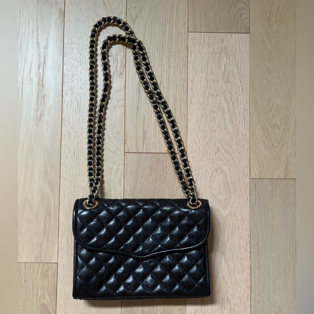 Rebecca Minkoff Black Leather Quilted Small Crossbody Bag